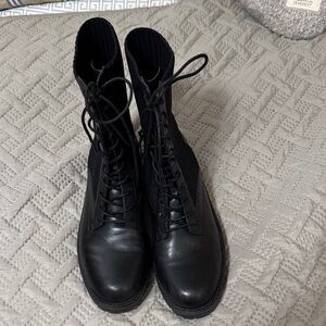 Charles David Black Lace-Up Ankle Booties